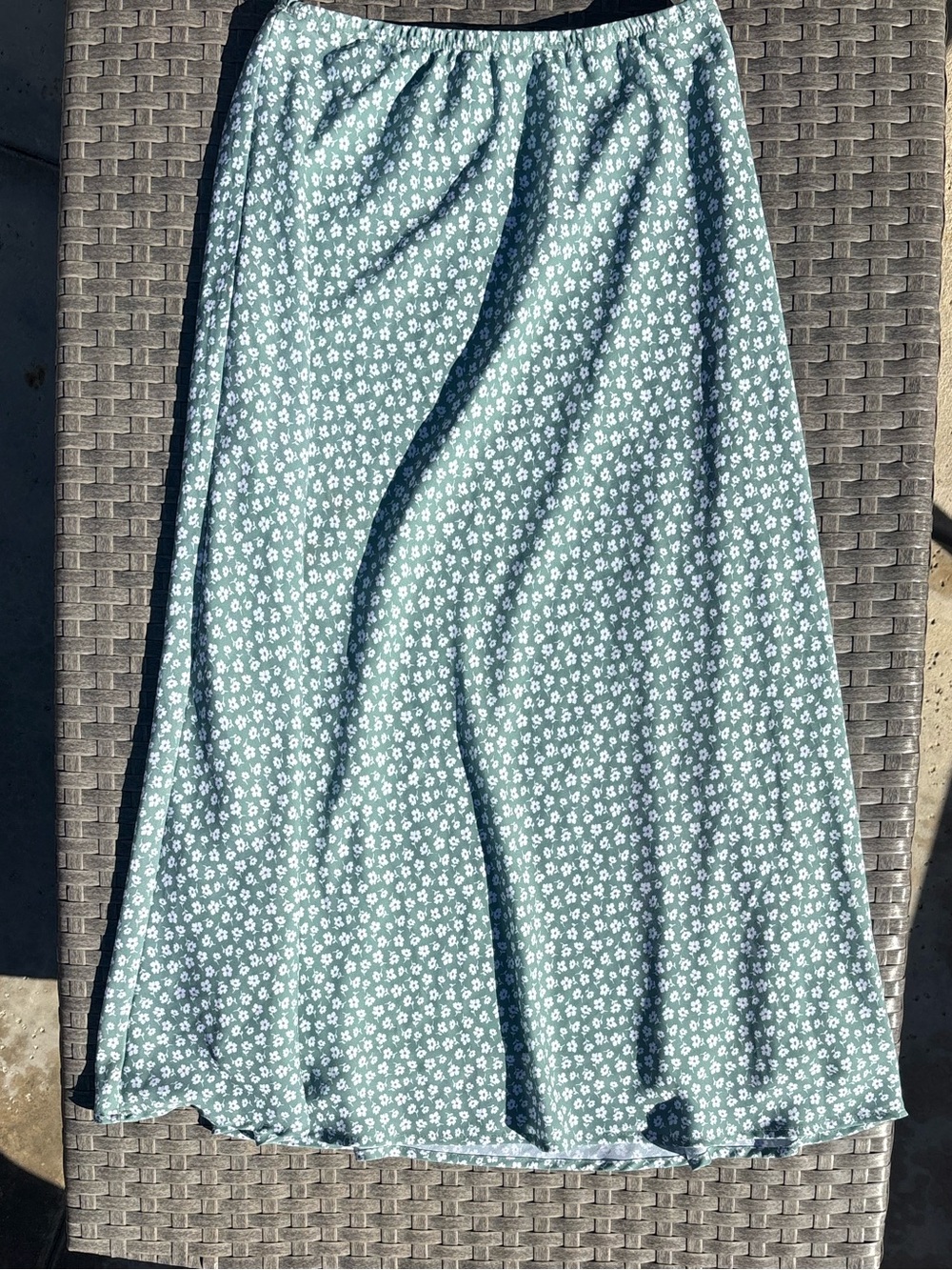 Women's RSQ Floral Green Midi Skirt